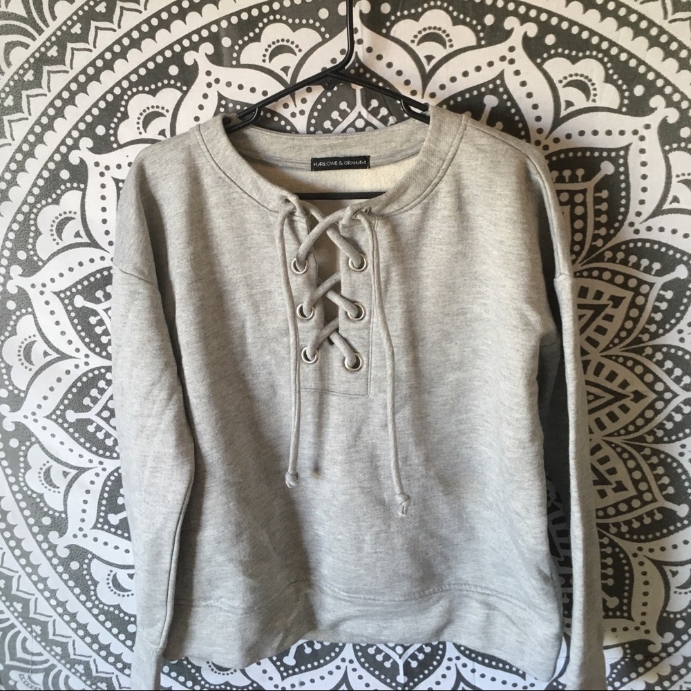Harlow & Graham lace up sweater